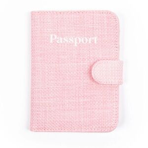 Miamica Pink Rattan Passport Case NWT